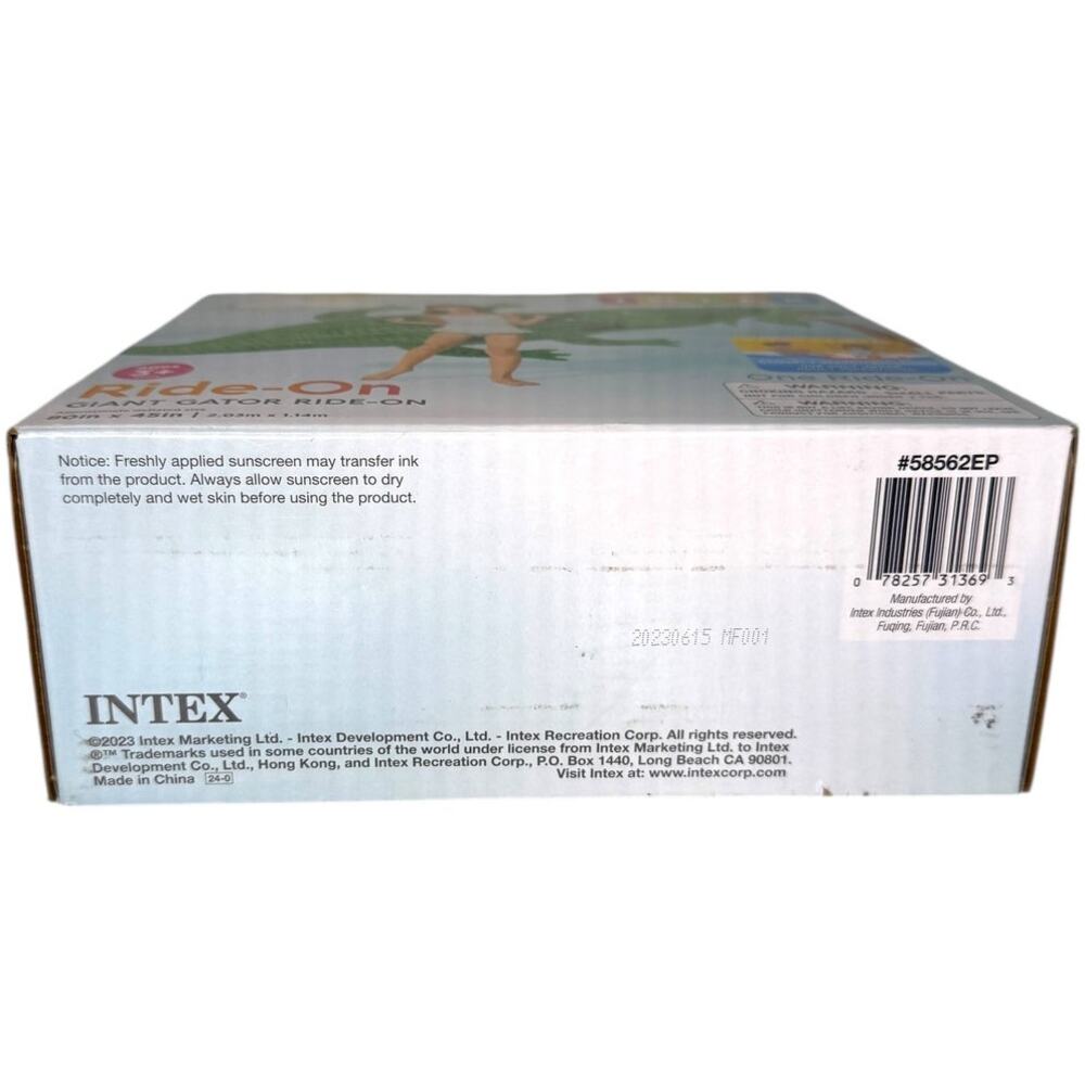 INTEX Ride-On Giant Gator Pool Float with 4 Handles - Picture 6 of 7